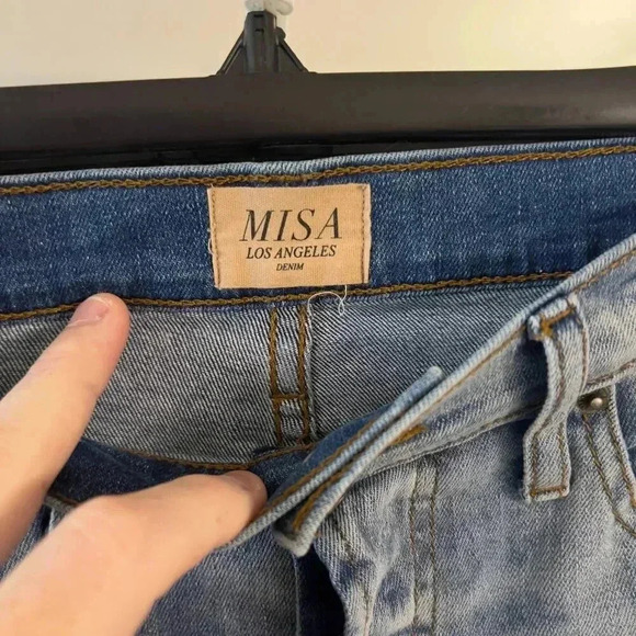 Misa Los Angeles Mini Skirt Size 27 Color Blue - Picture 5 of 7